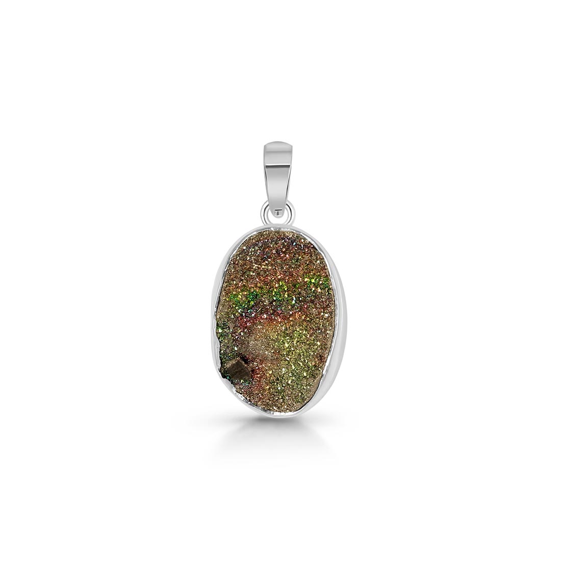 Spectropyrite Druzy Pendant-(SPD-P-15.)